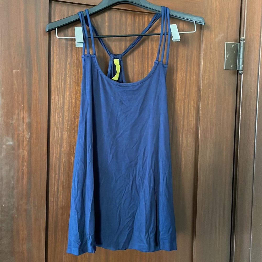 Navy Blue Buttery Soft Strappy Flowy Tank Top